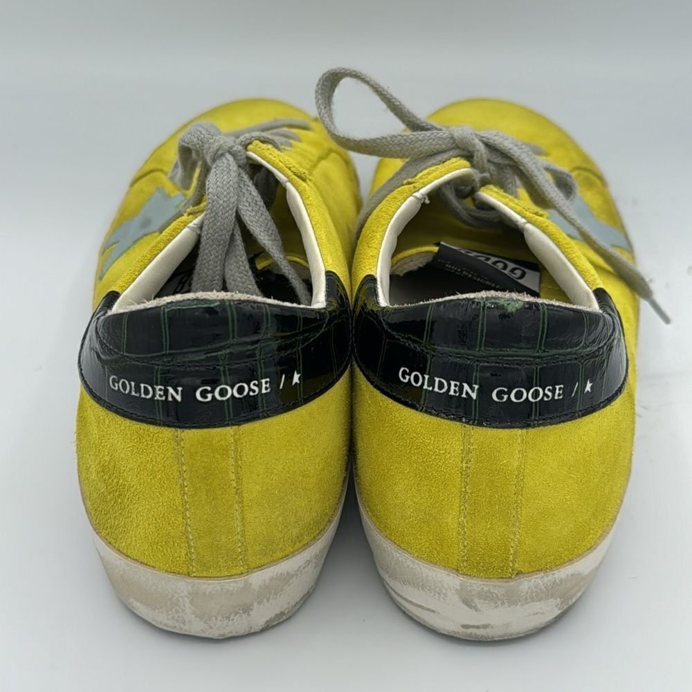 New Golden Goose SUPERSTAR DISTRESSED TRAINERS IN YELLOW Size 41 - Picture 5 of 12